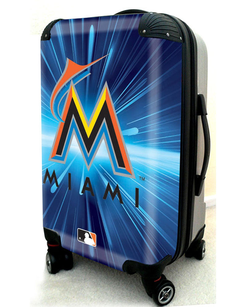 Miami Marlins, 21" Clear Poly Carry-On Luggage by Kaybull #MIA3 - OBM Distribution, Inc.