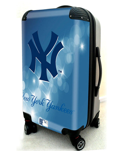 New York Yankees, 21" Clear Poly Carry-On Luggage by Kaybull #NYY11 - OBM Distribution, Inc.