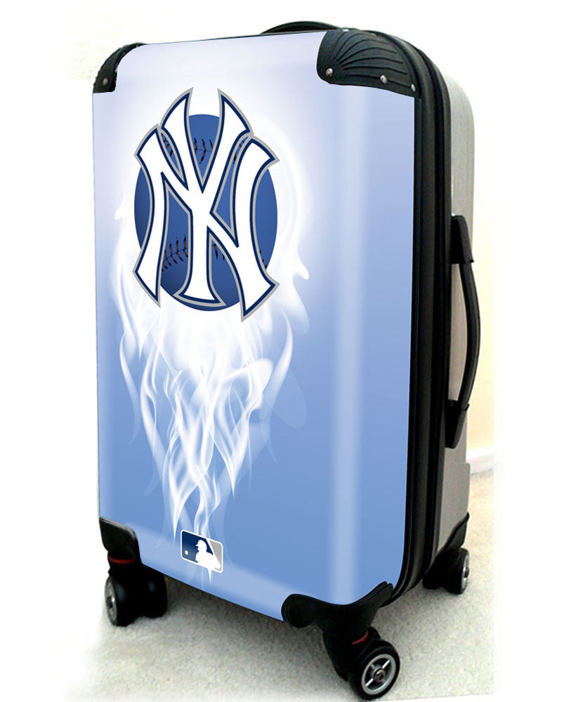 New York Yankees, 21" Clear Poly Carry-On Luggage by Kaybull #NYY8 - OBM Distribution, Inc.