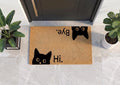 Personalized Hi Bye Cat Doormat | Custom Funny Welcome Mat | Pet Lover Gift | Laser Engraved