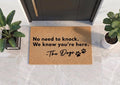 Personalized No Need to Knock Doormat | Custom Dog Welcome Mat | Funny Decor Gift | Laser Engraved