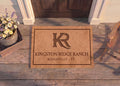 Personalized Ranch Name Doormat | Custom Brand Welcome Mat | Western Ranch Housewarming Gift | Laser Engraved