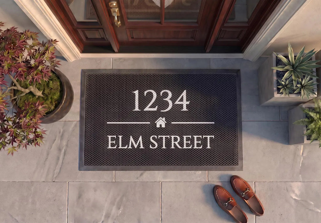 Personalized Address Doormat | Custom House Number Mat | Realtor Closing Gift | UV Print