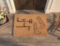 Personalized Boots Off Cowboy Doormat | Custom Western Boots Welcome Mat | Ranch Housewarming Gift | Laser Engraved