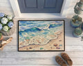 Personalized Coastal Watercolor Doormat | Custom Beach Wave Floormat | Ocean Lover Gift | Laser Engraved
