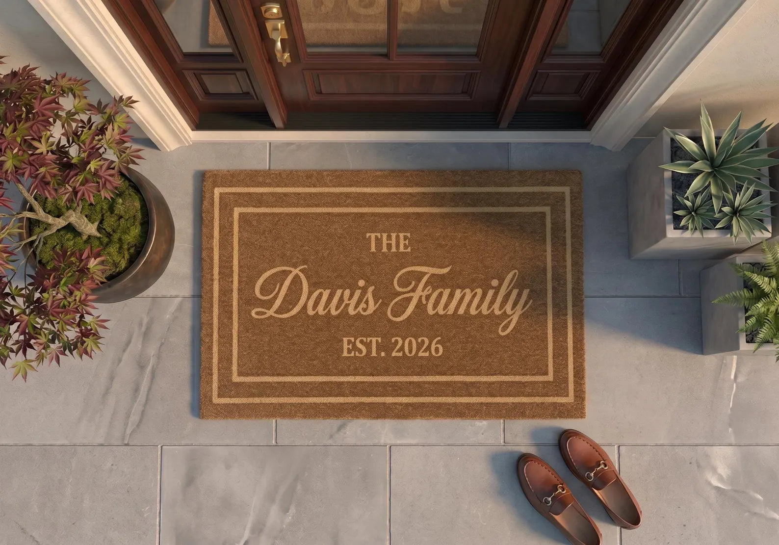 Personalized Family Doormat | Custom Housewarming Welcome Mat | Personalized Home Decor | Laser Engraved