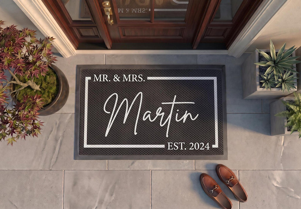 Personalized Mr and Mrs Doormat | Custom Wedding Mat | Bridal Shower Gift | UV Print