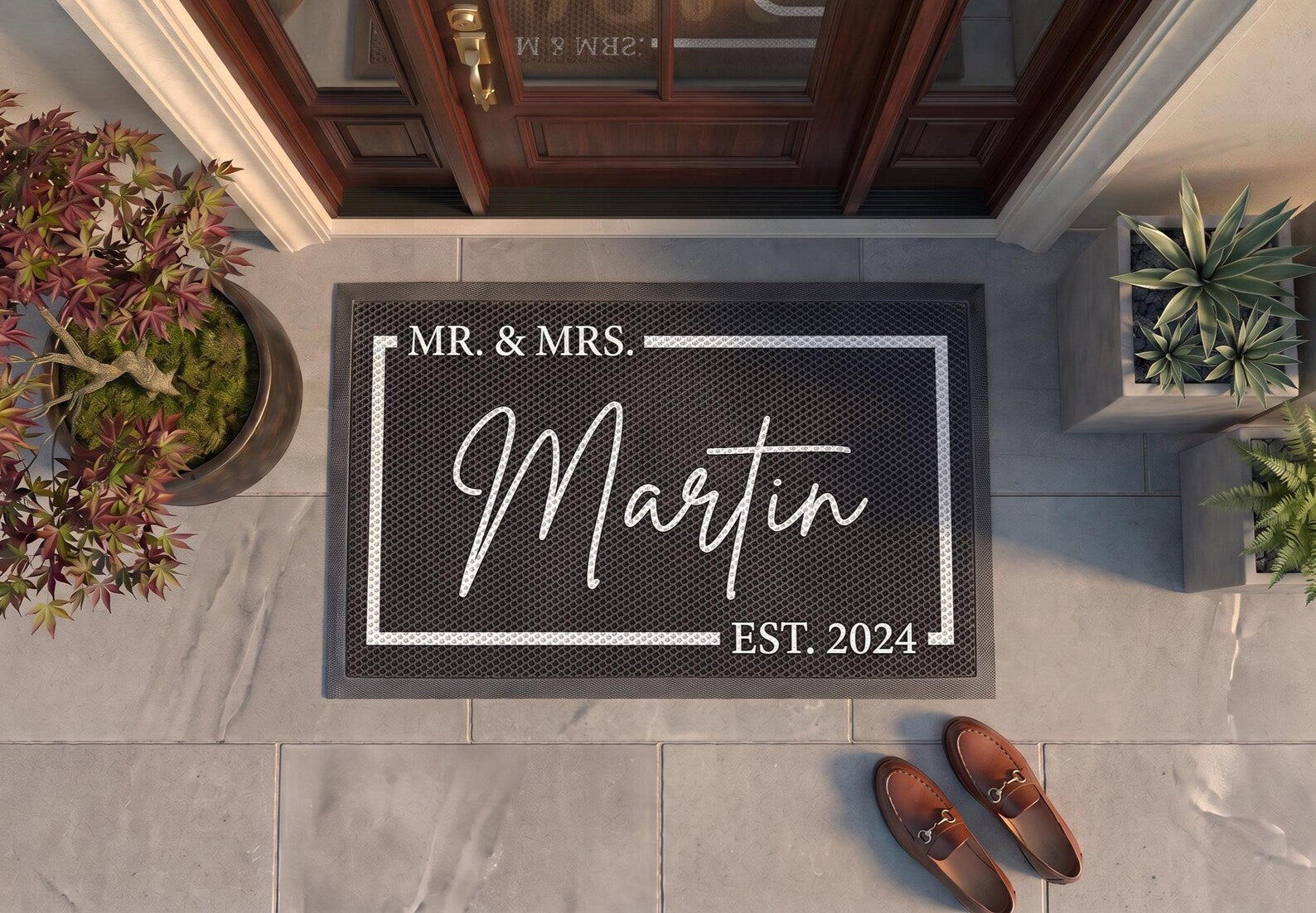 Personalized Mr and Mrs Doormat | Custom Wedding Mat | Bridal Shower Gift | UV Print