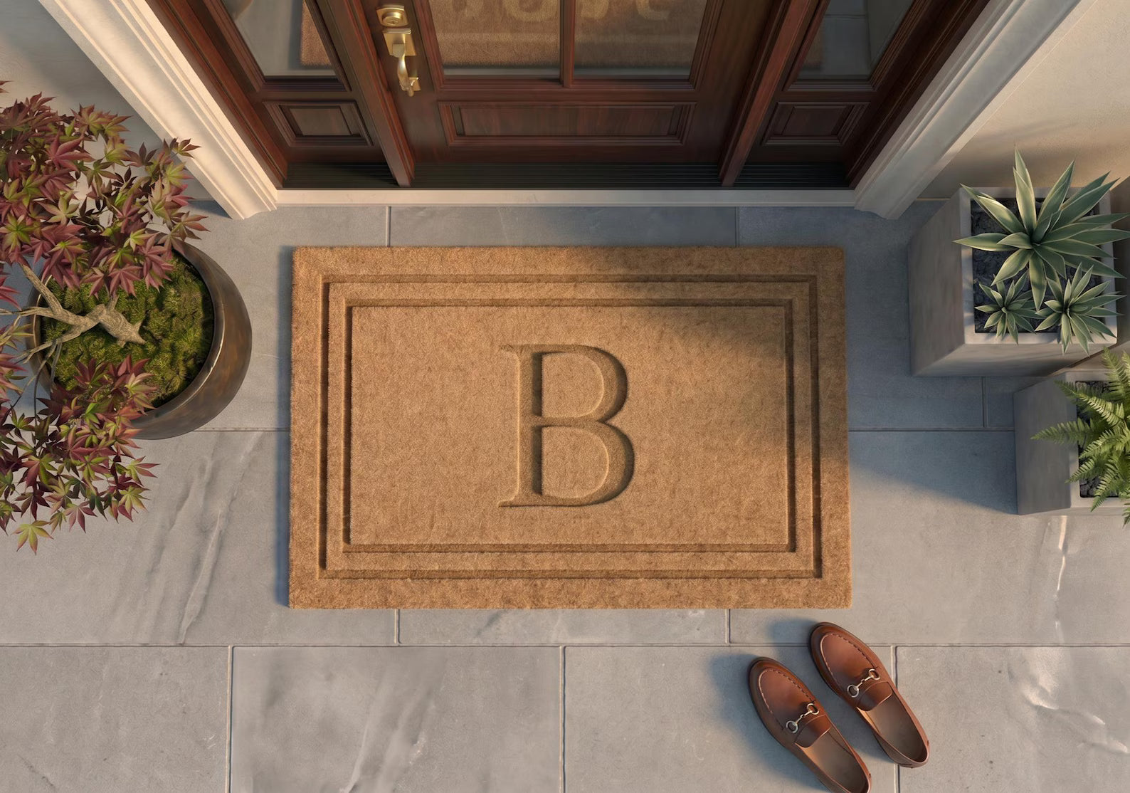 Personalized Monogram Doormat | Custom Single Initial Welcome Mat | Wedding Gift | Laser Engraved