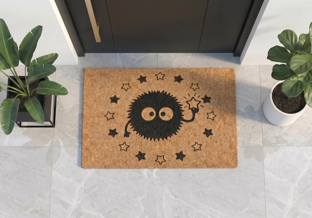 Personalized Spirit Monster Doormat | Custom Whimsical Welcome Mat | Fun Animated Design Gift | Laser Engraved