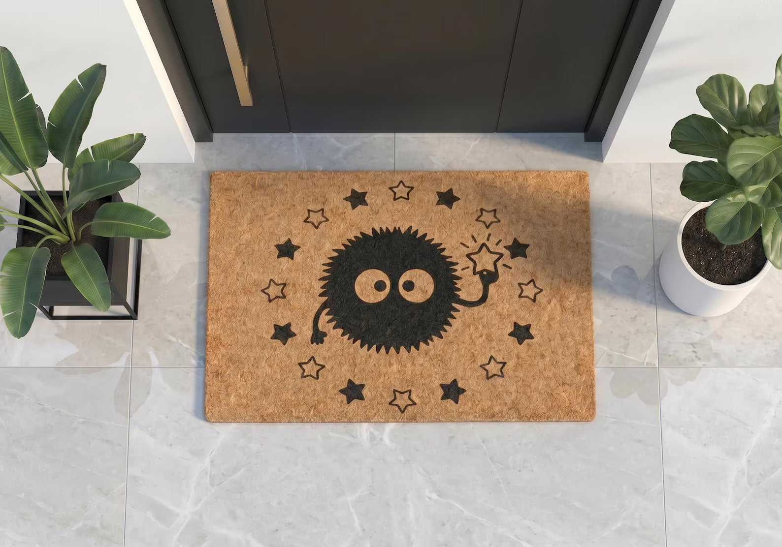 Personalized Spirit Monster Doormat | Custom Whimsical Welcome Mat | Fun Animated Design Gift | Laser Engraved