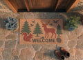 Personalized Woodland Animals Doormat | Deer Squirrel Welcome Mat | Cabin Housewarming Gift | Laser Engraved