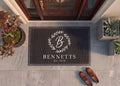 Personalized Wreath Initial Doormat | Custom Family Name Mat | Wedding Housewarming Gift | UV Print