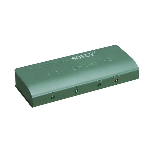 SOFLY HDSP2-M-US - Mini HDMI Splitter 1x2 gold, with HDCP - OBM Distribution, Inc.