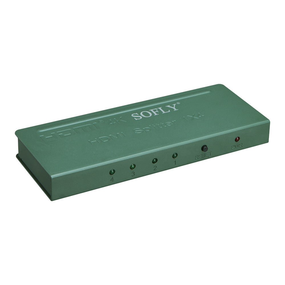 SOFLY HDSP4-M-US - Mini HDMI Splitter 1x4, with HDCP - OBM Distribution, Inc.