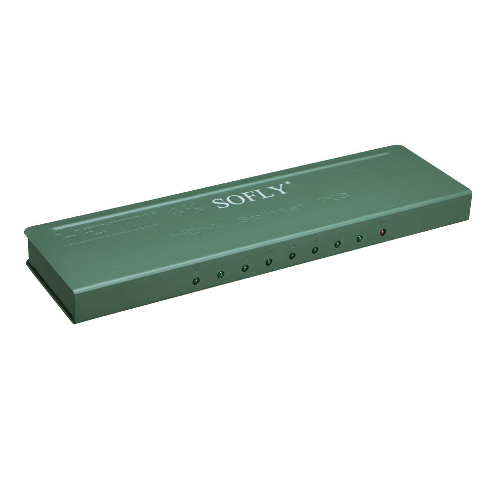 SOFLY HDSP8-M-US - Mini HDMI Splitter 1x8, with HDCP - OBM Distribution, Inc.