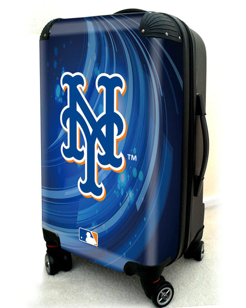 New York Mets, 21" Clear Poly Carry-On Luggage by Kaybull #NYM2 - OBM Distribution, Inc.