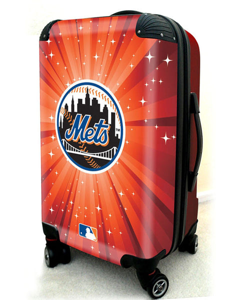 New York Mets, 21" Clear Poly Carry-On Luggage by Kaybull #NYM7 - OBM Distribution, Inc.