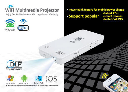 Soneed W50-M Wifi Multimedia Mini Projector - OBM Distribution, Inc.